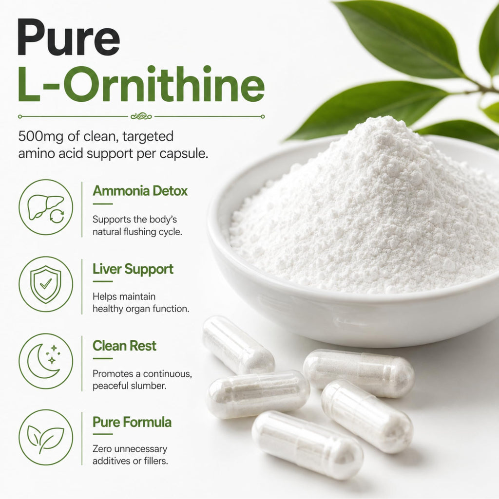 Dr Clark Ornithine Dietary Supplement 500mg, 100 Gelatin Capsules, Pure Amino Acid Support for Natural Sleep Aid, Promotes Protein Metabolism, Cleansing and Detoxification, Non-GMO & Gluten Free