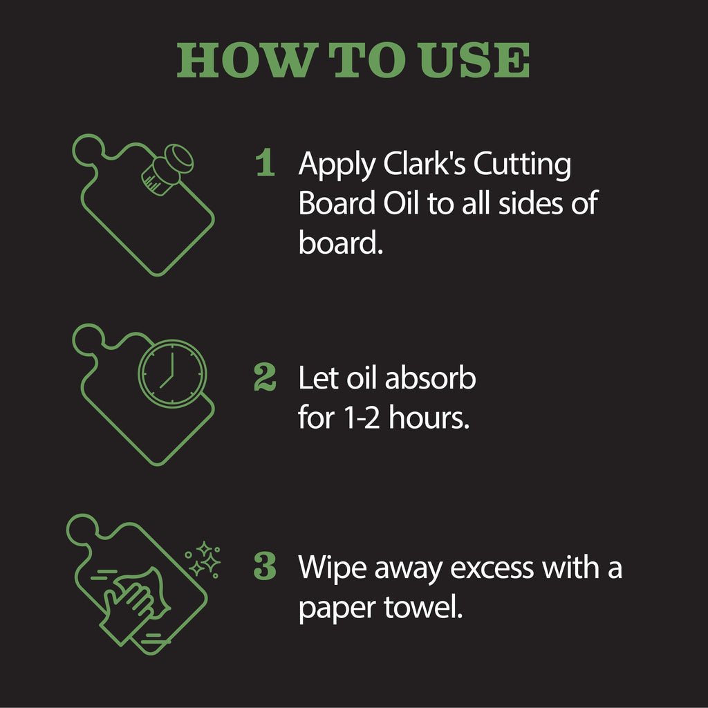 CLARK'S Food Grade Mineral Oil (12oz) and Carnauba Wax (6oz) Set - 100% Natural Butcher Block Oil and Cutting Board Wax - Food Safe Beeswax and Wood Cutting Board Oil with Lemongrass Extract