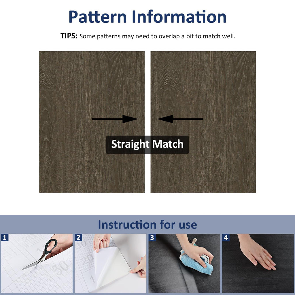 WESTICK Brown Wood Contact Paper for Countertops Waterproof Vinyl Wood Grain Wallpaper Peel and Stick Countertop Oil-Proof Wooden Contact Paper for Dining Tables Kitchen Cabinets Desk 15.8"x196"