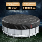 LXKCKJ 15 Ft Round Pool Cover, Solar Pool Covers for Above Ground Pools, Summer Pool Cover Protector with Cover Accessories, PE Tarp Ideal for Waterproof and Dustproof (Black)