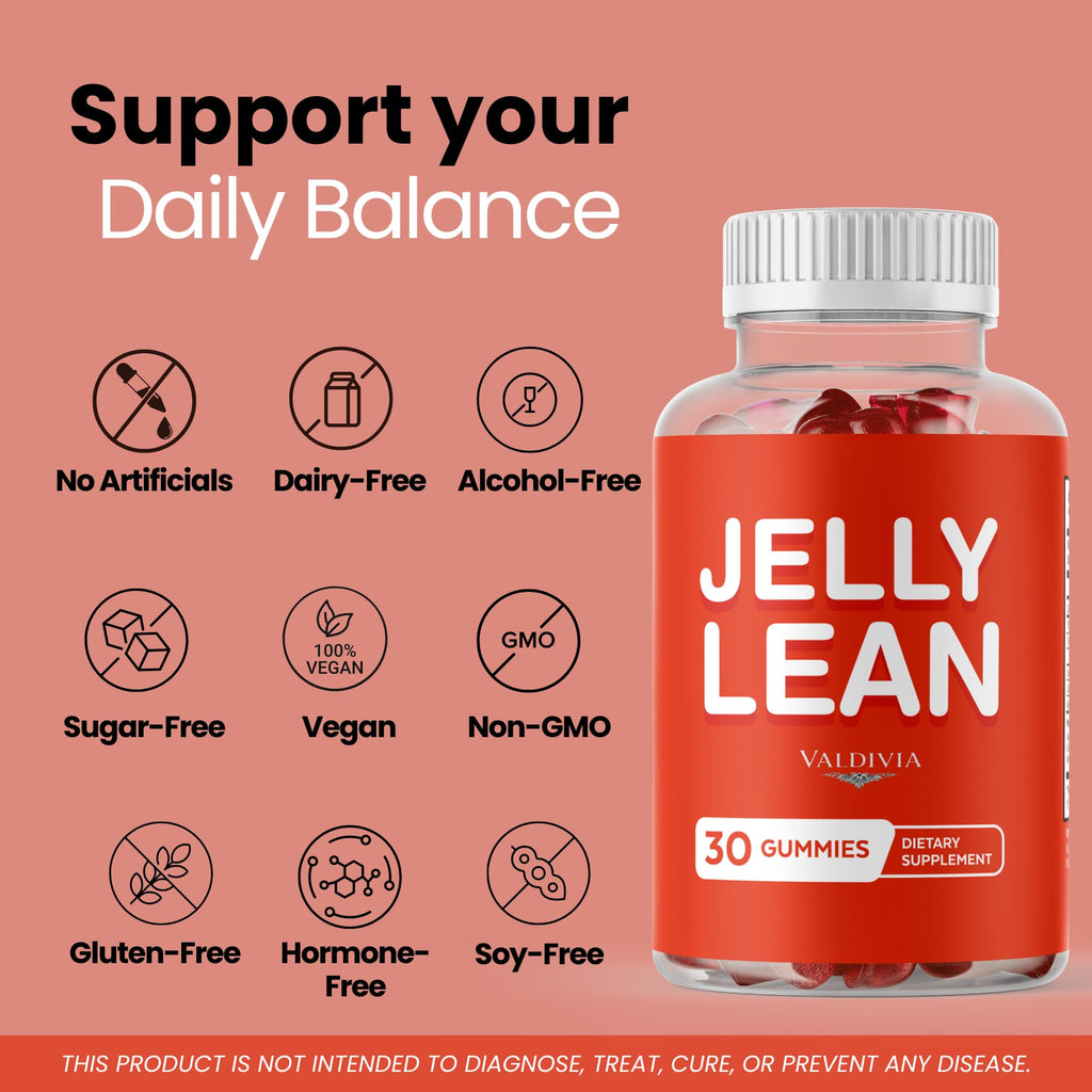 (2 Pack) Jelly Lean Gummies - Official Jelly Lean Gummys Advanced Premium Formula Maximum Strength, All Natural Daily JellyLean Vitamins Support for Overall Health & Wellness, 60 Gummies for 2 Months
