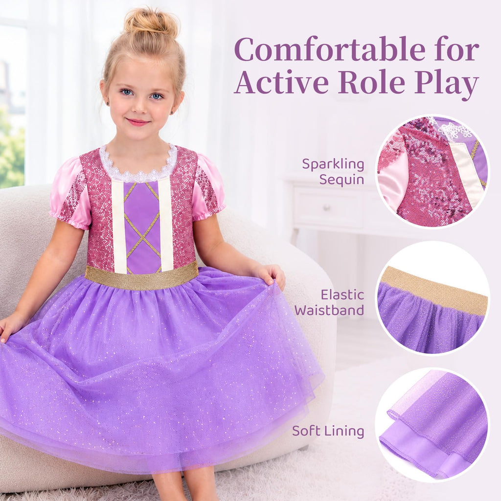 Meland Princess Dress Up for Girls 3-6, Dress Up Clothes with Princess Shoes Toy, Christmas Birthday Gift for Toddlers Girls