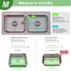 SunnyPoint 304 Stainless Steel Sink Protector Rack – Rust-Resistant Grid for Kitchen Sink Bottom, Scratch Prevention, Drainage Support, Fits Sinks 16.15" x 12.4", Center Drain Hole Required