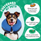 BENCMATE Inflatable Dog Cone Collar Alternative After Surgery Large, Blue