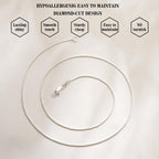 Goldegg 925 Sterling Silver Chain for Women, Diamond Cut 1mm Box Chain