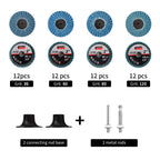 HOMO FABER 50 PCS 2 Inch Flap Discs for Die Grinder with 1/4" Holder | 36/60/80/120 Grit Roll Lock Sanding Discs | Surface Prep, Stripping, Grinding, Polishing, Deburring, Rust & Paint Removal