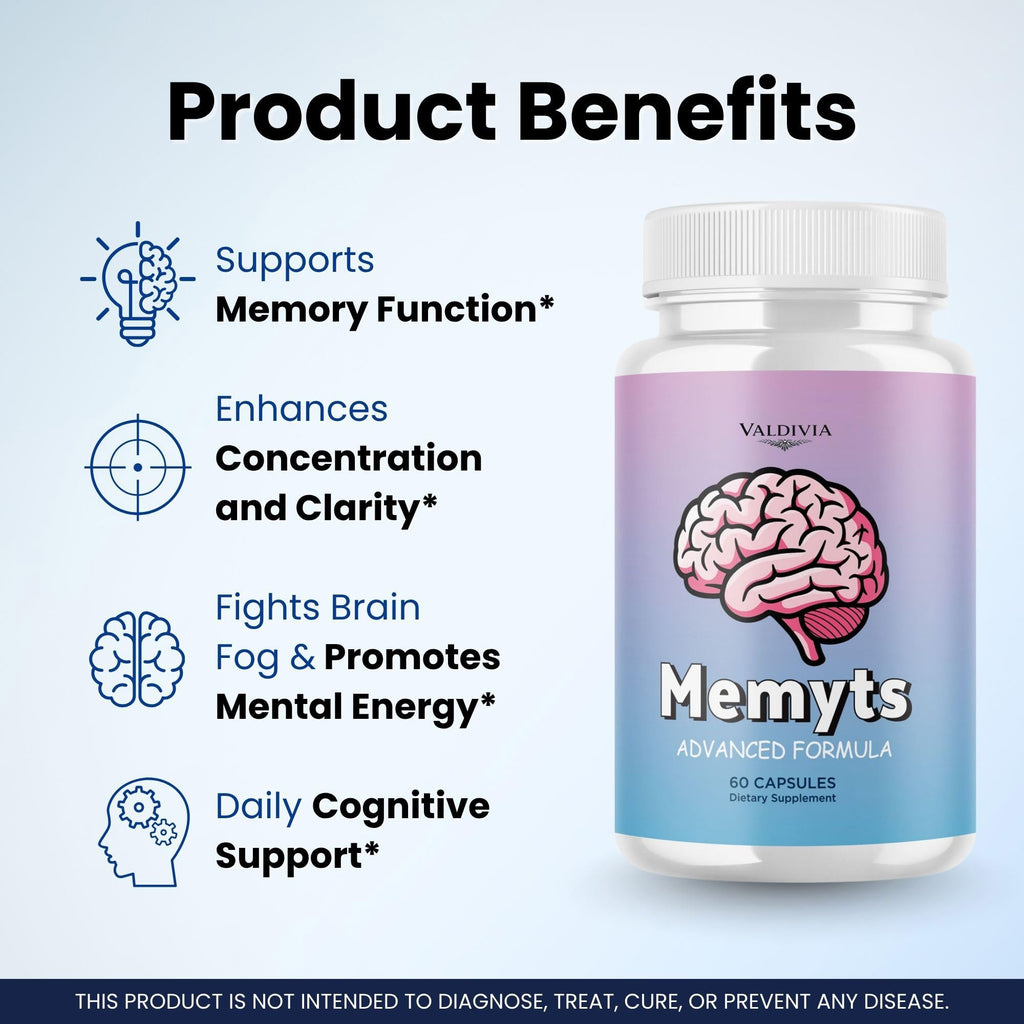 Valdivia (5 Pack) Memyts – Natural Daily Supplement with B Vitamins and Herbal Extracts | Non-GMO | Made in USA | 100% Natural, 300 Capsules, 5-Month Supply