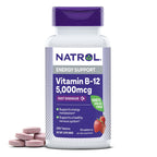 Natrol B12 Vitamins 5000 mcg, Fast Dissolve Vitamin B12 Supplement Supports a Healthy Nervous System and Energy Metabolism, 200 Tablets, Up to a 200 Day Supply