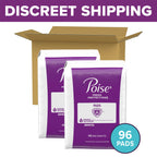 Poise Incontinence Pads for Women Maximum Absorbency, Regular Length, 96 Count