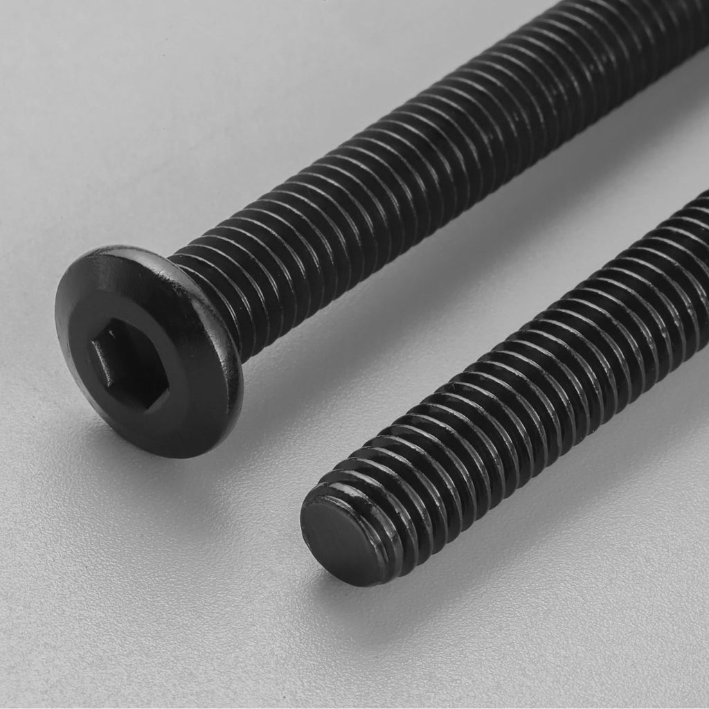 BNUOK M6-1.0 x 45mm Flat Head Hex Socket Cap Screws Bolts 10Pcs, M6 Bolt 304 Stainless Steel Black Zinc Plated, Full Thread, with Hex Spanner