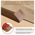Floor Transition Strip Vinyl Door Threshold Ramp Self Adhesive Carpet Edging Strip Doorway Edge Trim, Overlap Edge Reducer for Laminate Carpet, Floor, Tile (Brown Wood Grain, 1/5" to 2/5", 6.6Ft)