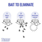 TERRO Outdoor Ready-to-Use Liquid Ant Bait Killer and Trap - Kills Common Household Ants - 12 Bait Stations - T1804-3SR