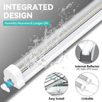 JESLED 4FT Grow Lights, 5000K Full Spectrum Sunlight White, V-Shaped Beam