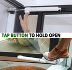 Touch 'n Hold Smooth Door Closer - Single Kit (Black) - Standard-Duty Door Closer with Touch-Button Hold Open Feature & Smooth Closing Motion – for (Medium & Lightweight) Storm, Screen Doors.