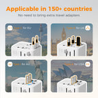 TESSAN Universal Travel Adapter 28W, International Power Adapter