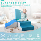 TODIBY 4-Pieces Climbing Toys for Toddlers: PU Leather - Soft Play Climbing for Toddlers - Foam Climbing Blocks for Crawling and Sliding Indoor Playground for Kids