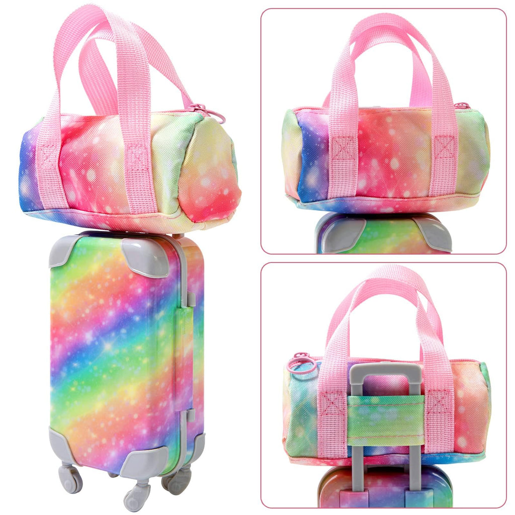 K.T. Fancy 23 PCS 18 Inch Girl Doll Accessories Suitcase Luggage Travel Set