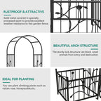 Ultym 76" W x 86" H Black Metal Garden Arbor with Planter Boxes