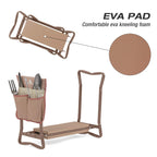 Clarfey Garden Kneeler and Seat, Garden Folding Bench with Tool Pocket, Garden Gloves and Soft EVA Kneeling Pad