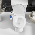 SAMODRA Non-Electric Bidet - Self Cleaning Dual Nozzle (Frontal and Rear Wash) Fresh Water Bidet Toilet Seat Attachment with Independent Adjustable Water Pressure (Ocean Blue)