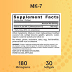 Jarrow Formulas MK-7 180 mcg - Bioactive Form of Vitamin K2-30 Servings (Softgels) - for Bone & Cardiovascular Health - Vitamin K2 MK-7 Dietary Supplement - Gluten Free