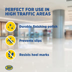 Zep Commercial High-Traffic Floor Polish, 4-1 Gallon Bottles, Professional Grade Floor Finish For a Range Of Hard Floor Surfaces (ZUHTFF128)