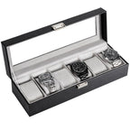 ProCase Watch Box, 6 Slot Mens Watch Display Case, Black