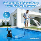 1/2HP Automatic Swimming Pool Cover Pump 3500GPH Submersible Water Pump with 3/4” Check Valve Adapter & 25ft Power Cord 110V Sump Pump for Swimming Pool Hot Tubs Pond Basement Rooftops