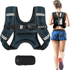 BAGAIL Weighted Vest, 5lb/8lb/10lb/12lb/15lb/20lb/25lb/30lb Weight Vest for Walking & Weight Loss, Reflective Rucking Vest with Phone Pouch for Women & Men, Home Gym & Outdoor Training