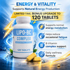 Lipo BC, Lipo B-Complex 90 Tablets. New Label with Best by Date, Same Formula.
