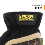 Mechanix Wear Fastfit Leather Gloves - Abrasion Resistant Gloves for Hand Safety - Breathable - Secure Fit - Two-Piece Palm - Machine Washable - Brown/Black - Medium