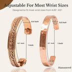 Pure Copper Bracelets - for Men and Women | Set of 2 | Gift Box | Handmade, 100% Copper, Adjustable| Fathers Day