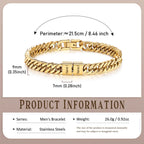 MirthfulMemento Personalized Mens Bracelet with 1-6 Names, Custom Stainless Steel Bracelets Father's Day Birthday Gifts for Him (2 Names)