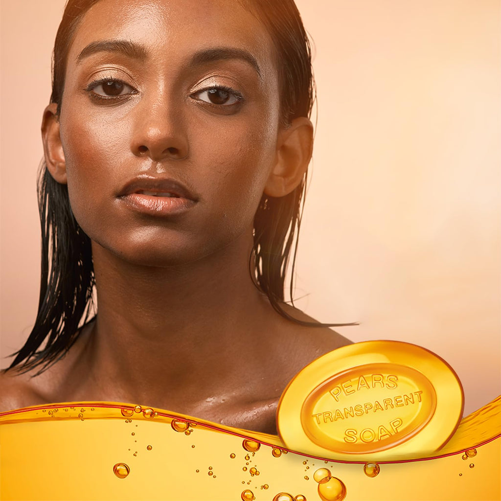 Pears Soap, Pure & Gentle with Natural Oils, 12-Pack – Transparent Amber Glycerin Soap for Pampered, Glowing Skin, 4.4 Oz Ea