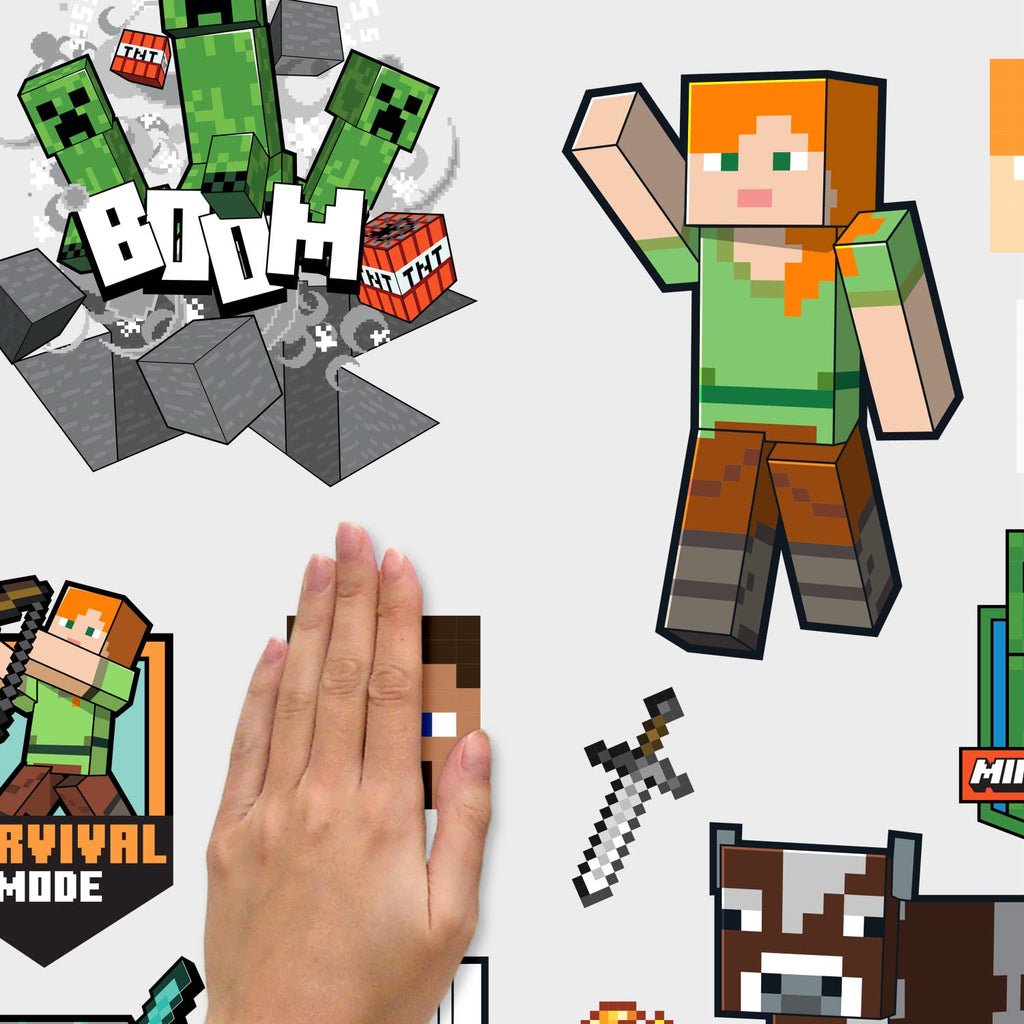 RoomMates RMK5366SCS Minecraft Characters Peel and Stick Wall Decals (Pack of 4)