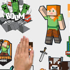 RoomMates RMK5366SCS Minecraft Characters Peel and Stick Wall Decals (Pack of 4)