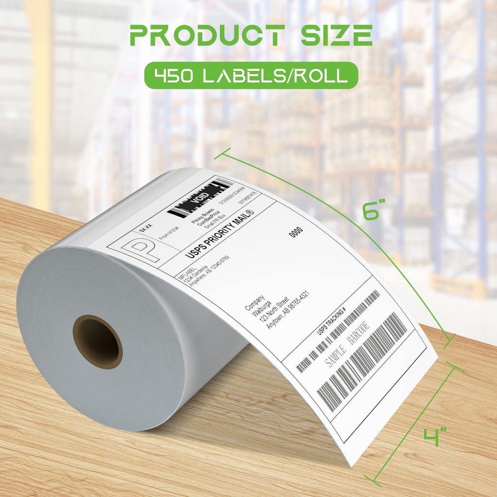 MFLABEL 4x6 Direct Thermal Shipping Labels - 40 Rolls of 450 Labels/Roll, Compatible with Zebra 2844/ZP450/ZP500/ZP505, USPS/FedEx/UPS/Amazon Shipping, Smudge-Resistant & Permanent Adhesive