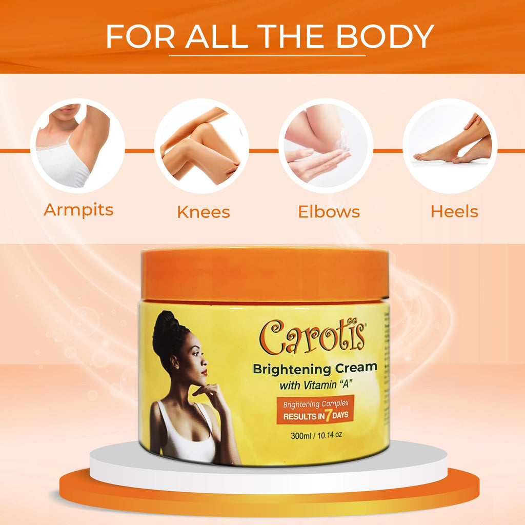 CAROTÏS, Skin Brightening Cream – 300ml / 10.14fl oz – 7 Day Night Cream for Uneven Skin Tone, with Vitamin A