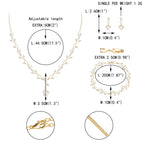 EVER FAITH Cubic Zirconia Pearl Leaf Wedding Jewelry Set for Bride Gold