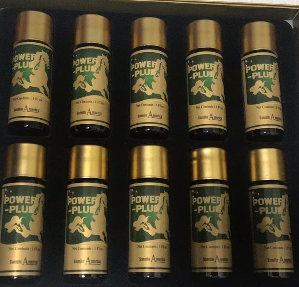 Skydia Power Plus - 10 Bottles Power-Plus Botanical Blend Liquid Supplement (1 FL OZ) Korean Ginseng Extract Ginseng Supplement Natural Men Tonic Ginseng Root Korean Red Ginseng Drops
