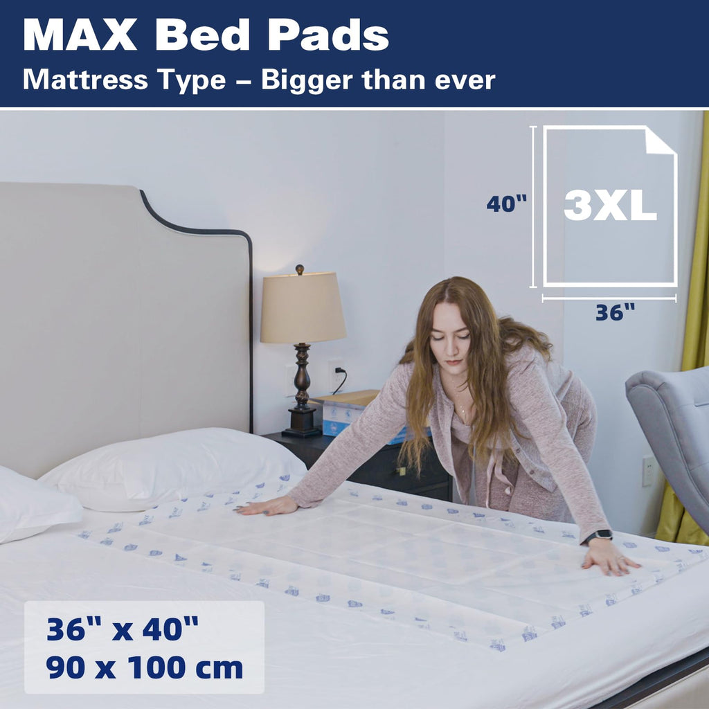 SOFYFINE 150 Gram Heavy Duty Chucks 40"x36" Disposable Tear Resistant Adult Incontinence Bed Pads,3XL Extra Large Thicken Puppy Pee Pad,10X Super Absorbency 360 Lb Transfer[20 Pads]