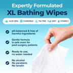 Body Wipes for Adults Bathing No Rinse 100pc XL - Ultra Thick Shower Travel Wipes for Personal Cleansing & Hygiene Essentials, Elderly Care, Incontinence Disposable Washcloths for Women Men