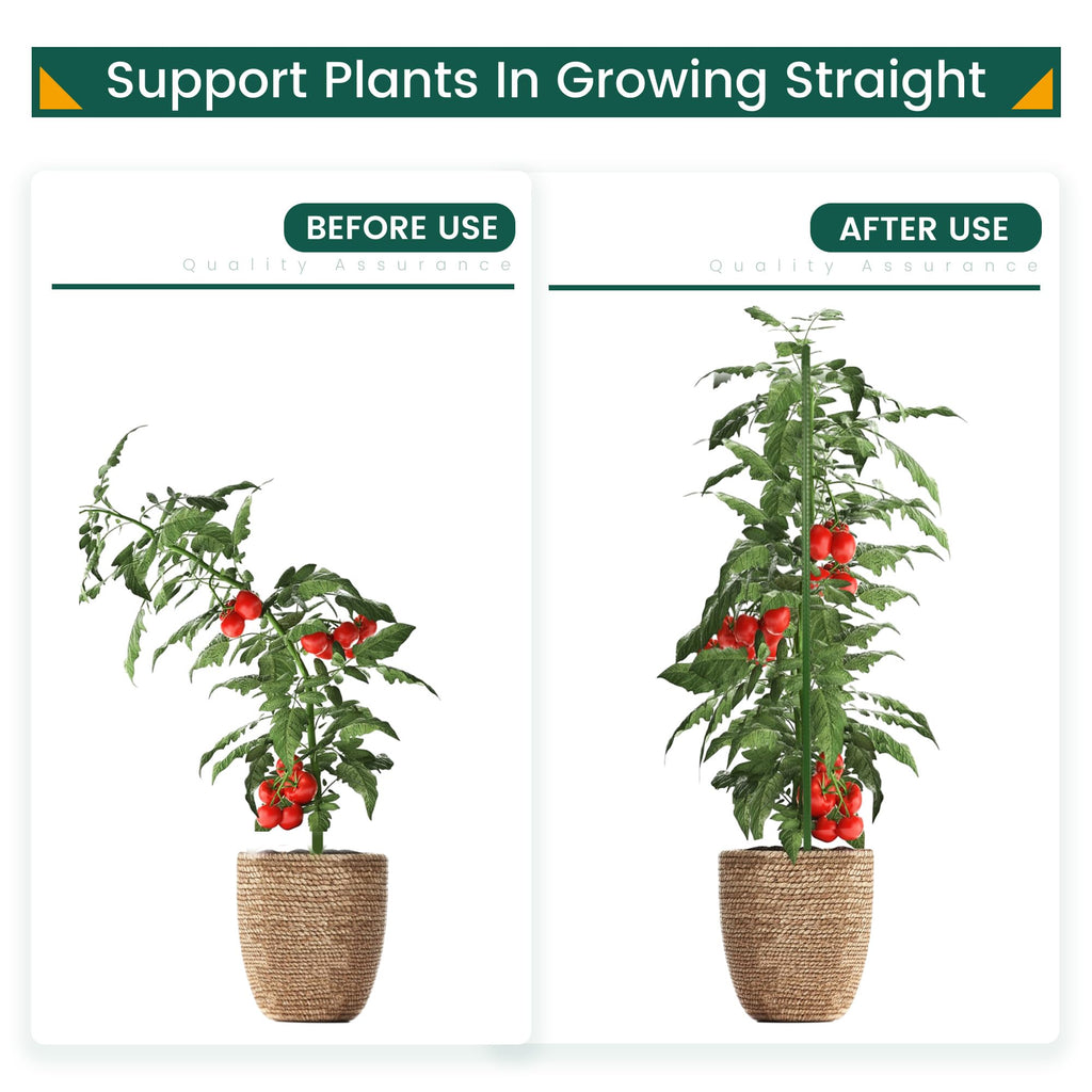PROWORX 48 Inch 4 Ft Plant Support Garden Stakes 25 PCS, Sturdy Steel Plastic Coated Sticks for Outdoor Growing Climbing, Tomato, Trees, Cucumber, Beans