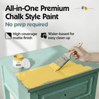 Chalky Chicks All-in-One Chalk Paint for Furniture or Cabinet - 8 Fl Oz - Matte Finish Tuscany (Yellow) for Metal, Wood Furniture Paint - No Sanding All-in-One for Home Decor & Crafts, USA Made