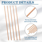 Tandefio 7.5% Silver Brazing Rods AWS BCUP-4 40 Sticks, Silver Solder Flat Welding Rods 0.050"x1/8"x10" for Air Conditioning, Refrigerator, Cold Storage & HVAC Units, Phos Copper Brazing Alloys