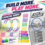 2 Pack Color Hoop - Size & Length Adjustable, Plastic Toys for Kids & Party Games, Gymnastics & Dog Agility Equipment, Christmas Wreath