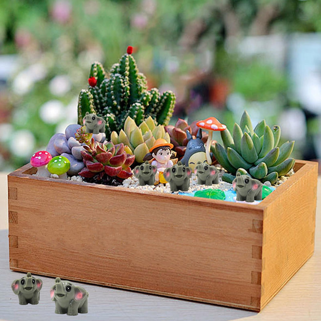 OZLMC 50 Pcs Mini Elephant Figurines for Fairy Gardens,Miniature Landscapes,Small Elephant Figurines ，Micro Landscape be Used for Various DIY Projects and Decorative，2 inches Long, 1.2 inches high
