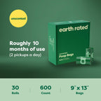 Earth Rated Dog Poop Bags on Refill Rolls, 600 Bags, Unscented