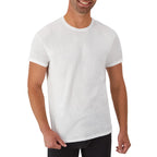 Hanes Men's Cotton, Moisture-Wicking Crew Tee Undershirts, Multi-Packs, White - 6 Pack, Small, 2135P6