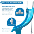 Calvana Pool Slide Water Sprayer Kit 2 Water Spray Nozzles and 1 Water Hose Connector - Elevate Your Splash Experience with Customizable Fun